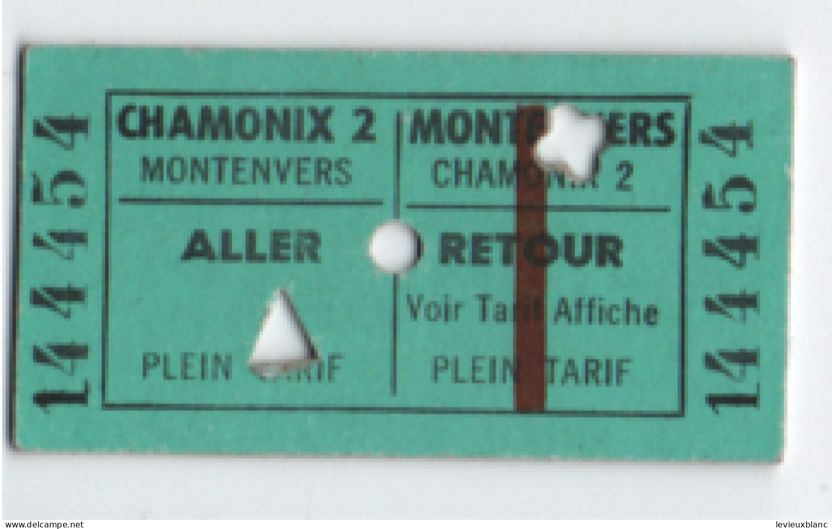 Ticket De Train Ancien / SNCF/ CHAMONIX 2  - MONTENVERS / Aller -Retour/ Avril1993           TCK271 - Ferrocarril