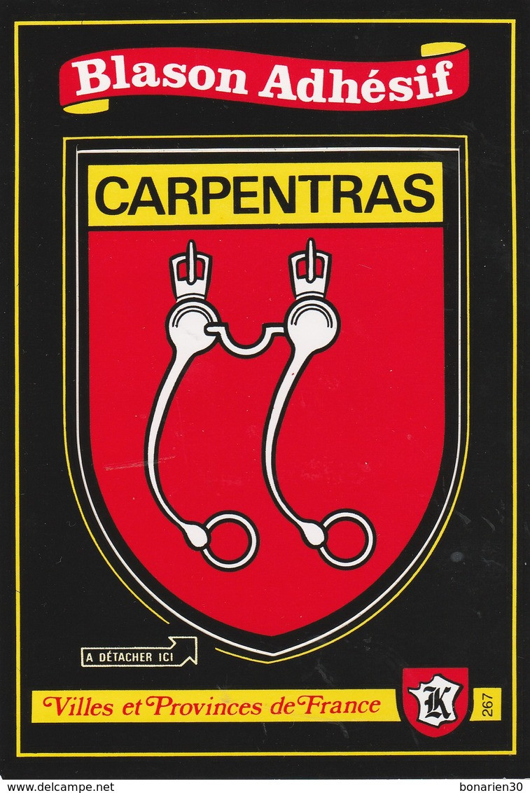 CPSM 84 CARPENTRAS BLASON ADHESIF - Carpentras