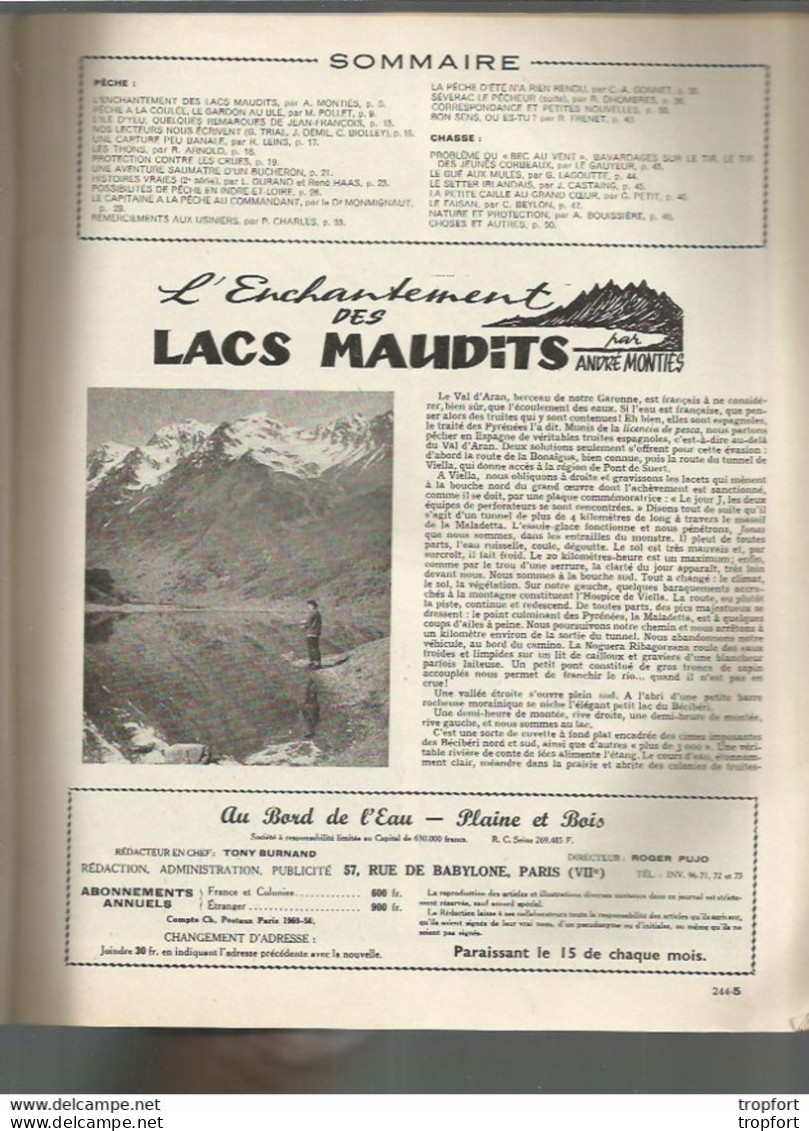 Vintage / Old French Newspaper Fisching // Superbe Revue PECHE Au Bord De L'eau 1956 Chasse / Ile D'yeu - Natualeza