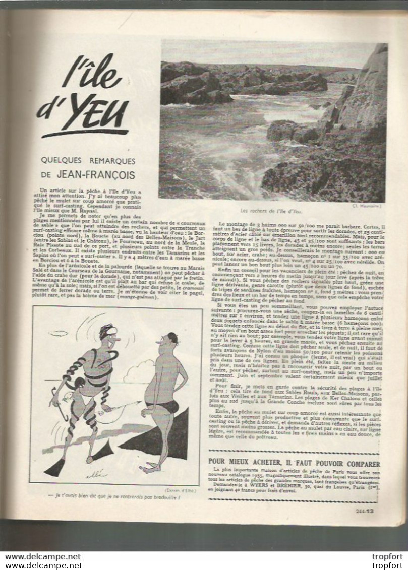 Vintage / Old French Newspaper Fisching // Superbe Revue PECHE Au Bord De L'eau 1956 Chasse / Ile D'yeu - Natuur