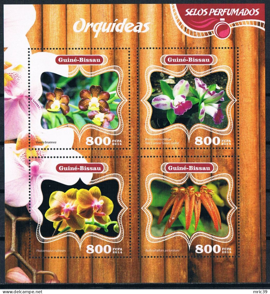 Bloc Sheet Fleurs Orchidées Flowers Orchids  Neuf  MNH **  Guine Bissau 2014 - Orchideeën