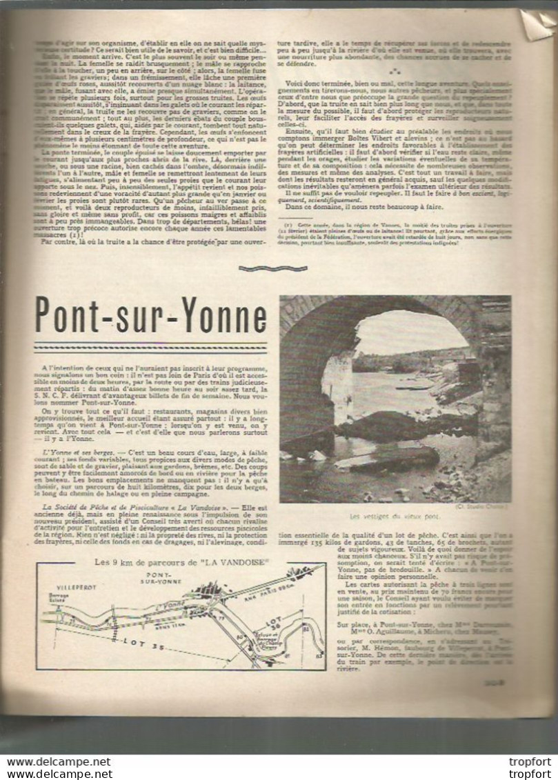 Vintage / Old French Newspaper Fisching // Superbe Revue PECHE Au Bord De L'eau 1956 Chasse /   Pont Sur Yonne Renault - Natur