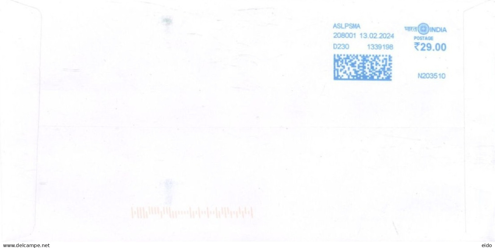 INDIA - 2023 - POSTAL FRANKING MACHINE COVERS QTY : 2, TO DUBAI . - Covers & Documents