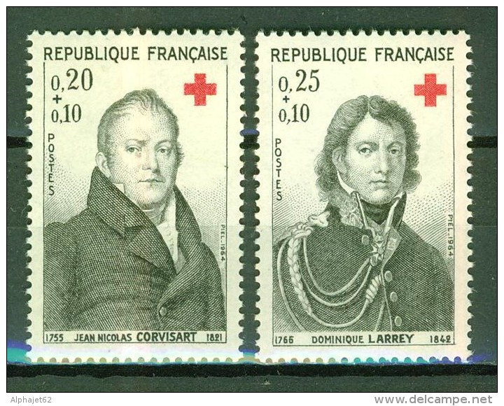 Croix Rouge - Médecins, Médecine - FRANCE - Baron Corvisart, Baron Larrey - N° 1433-1434 ** - 1964 - Ongebruikt