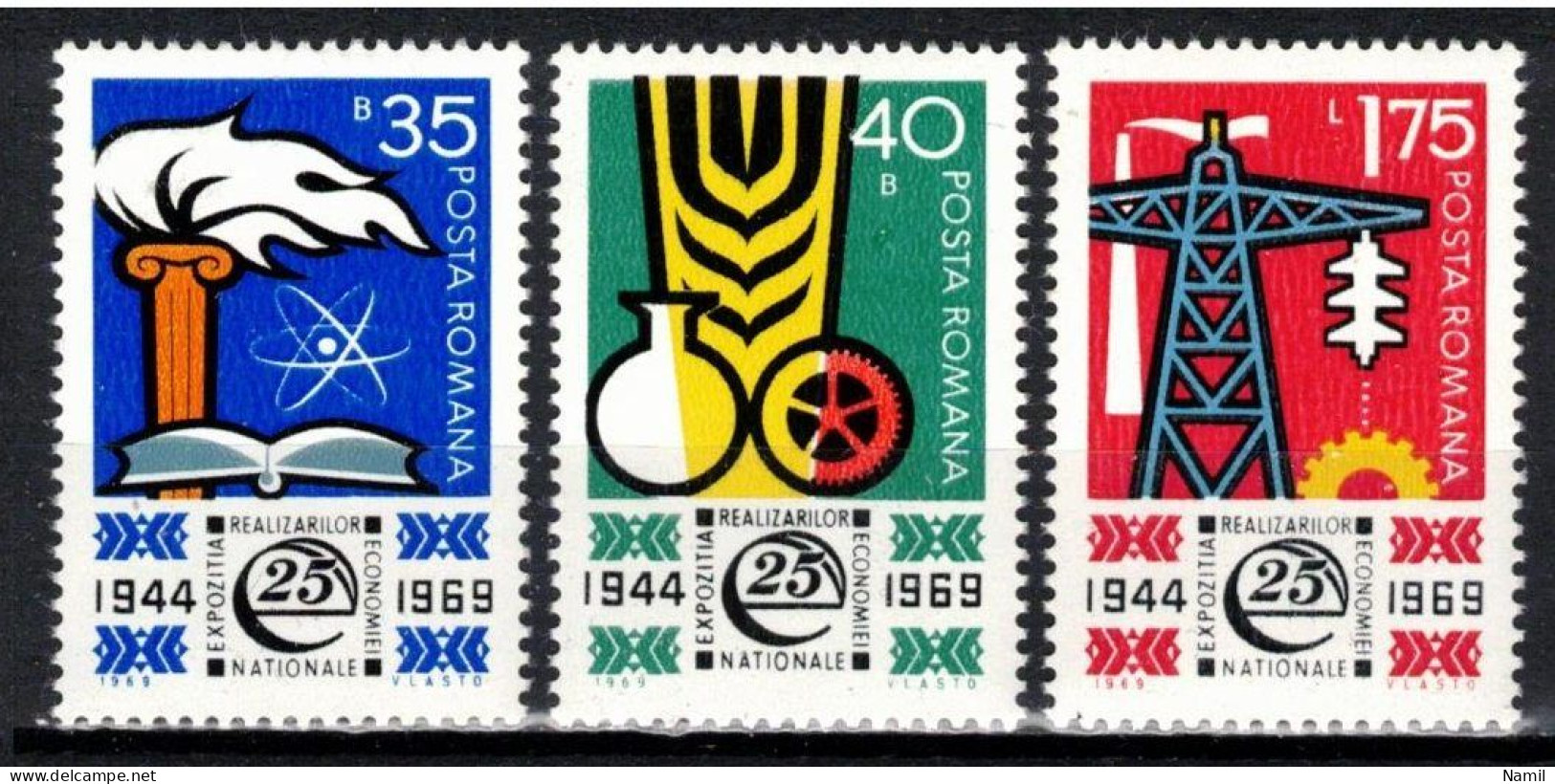 ** Roumanie 1969 Mi 2783-5 (Yv 2477-9), (MNH)** - Unused Stamps