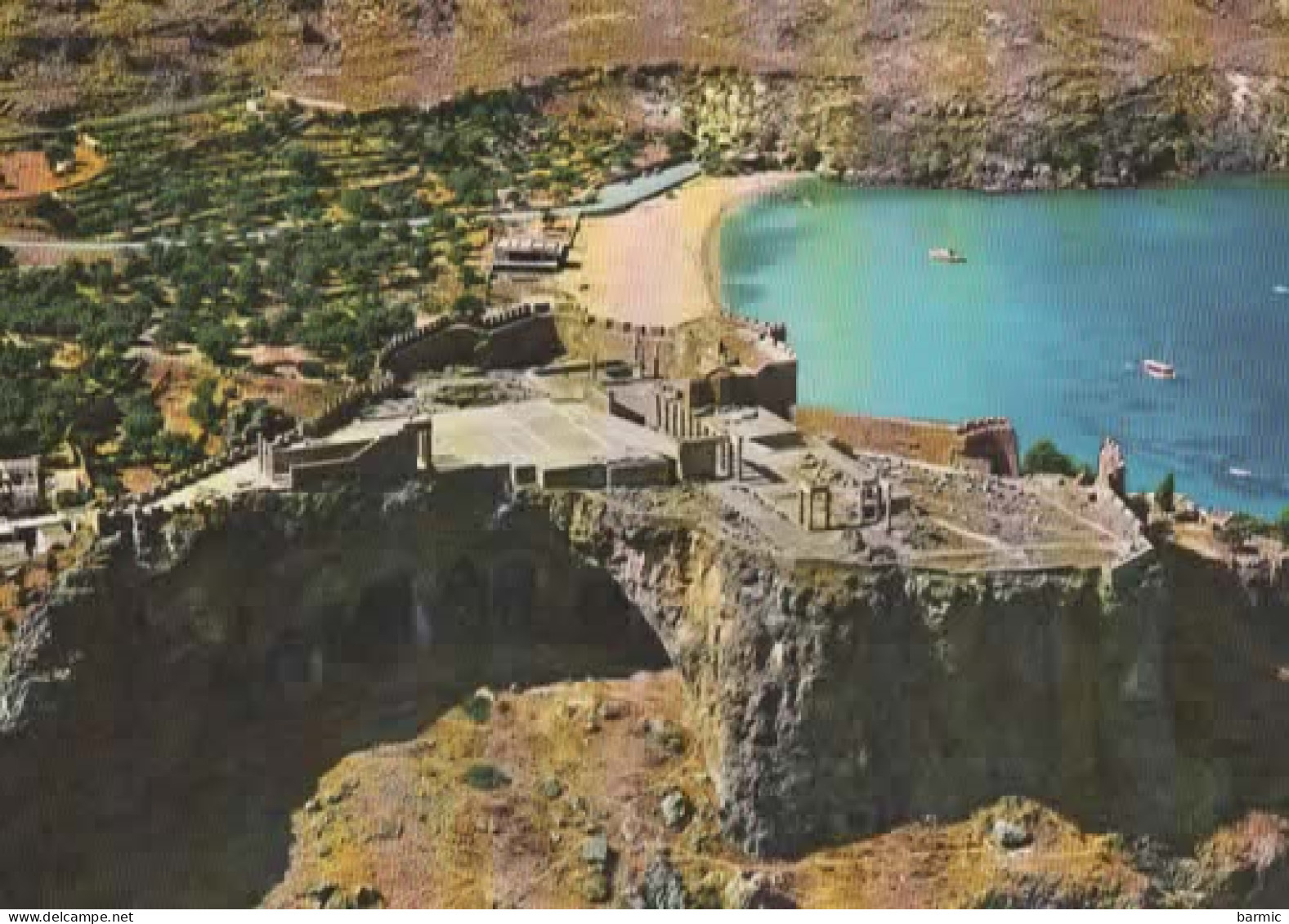 RHODES, VUE AERIENNE DE L ACROPOLE DE LINDOS  COULEUR  REF 15898 - Griechenland