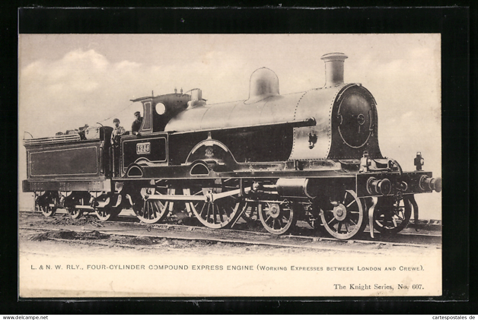 Pc Englische Eisenbahn 1955, L & NW RLY, Four Cylinder Compound Express Engine  - Treinen