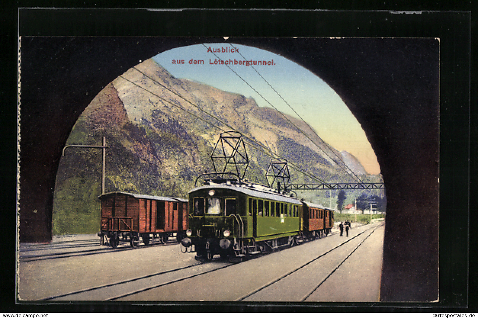 AK Bern-Lötschberg-Simplon-Bahn, Ausblick Aus Dem Lötschbergtunnel  - Autres & Non Classés