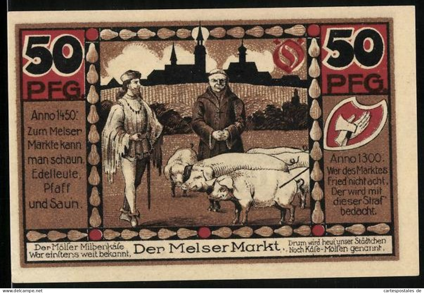 Notgeld Hohenmölsen, 50 Pfennig, Edelleute Pfaff Und Saun 1450  - [11] Lokale Uitgaven