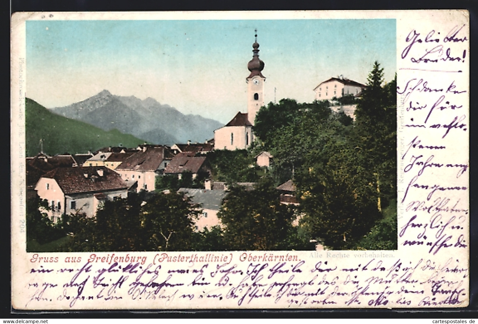 AK Greifenburg /Oberkärnten, Teilansicht Mit Kirche  - Autres & Non Classés