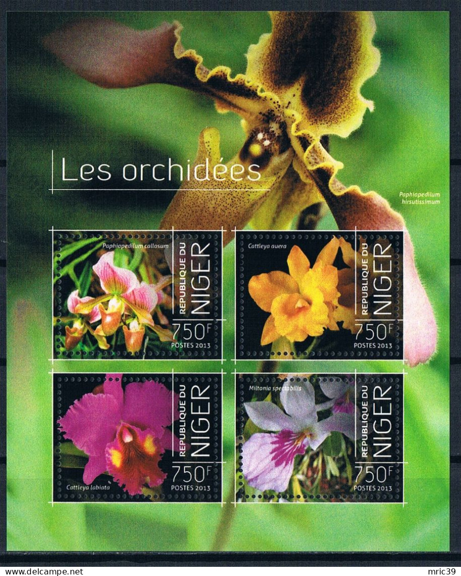 Bloc Sheet Fleurs Orchidées Flowers Orchids  Neuf  MNH **  Niger 2013 - Orchids