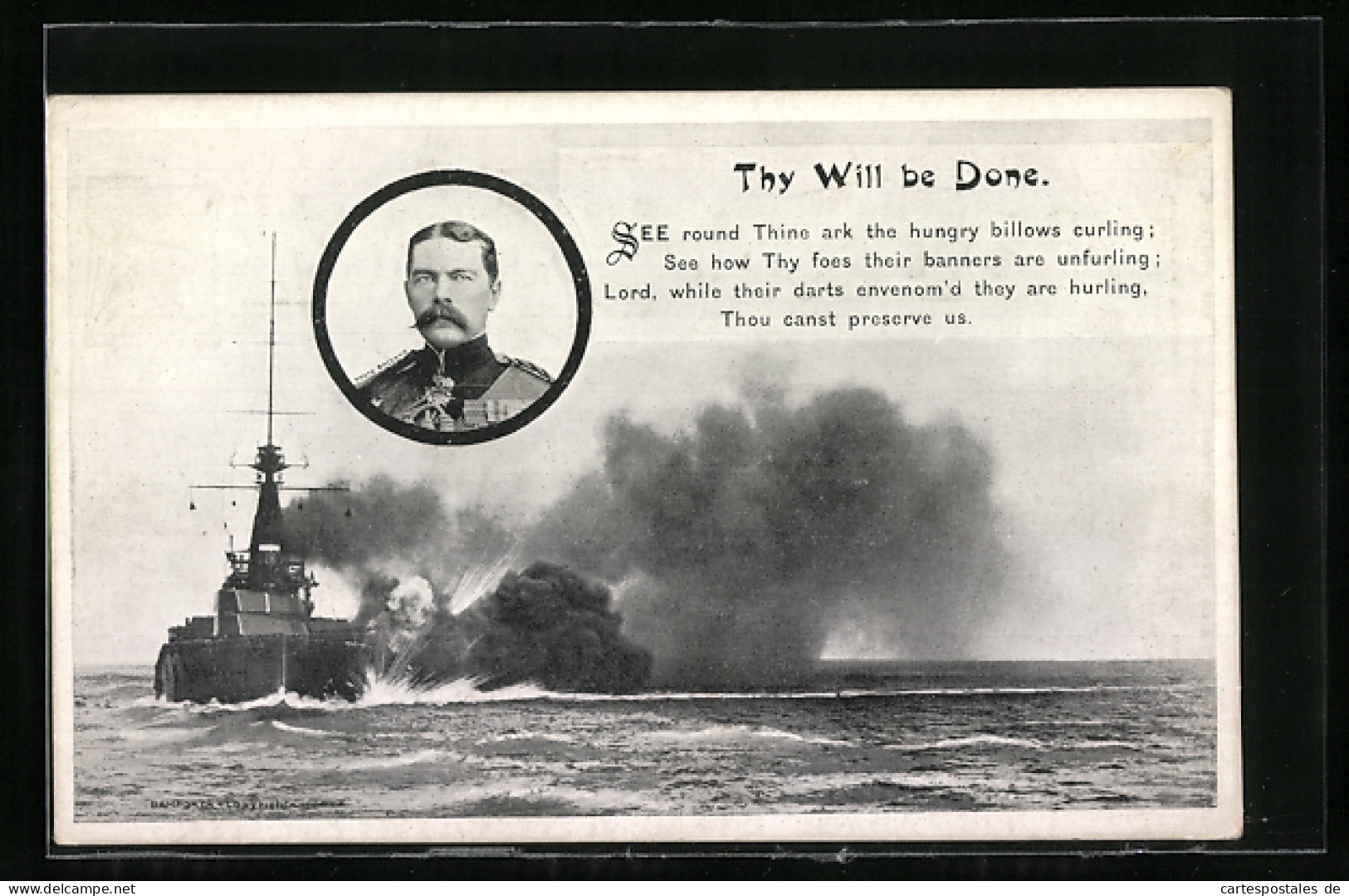 AK Heerführer Kitchener, Kriegsschiff Auf Offener See  - Weltkrieg 1914-18