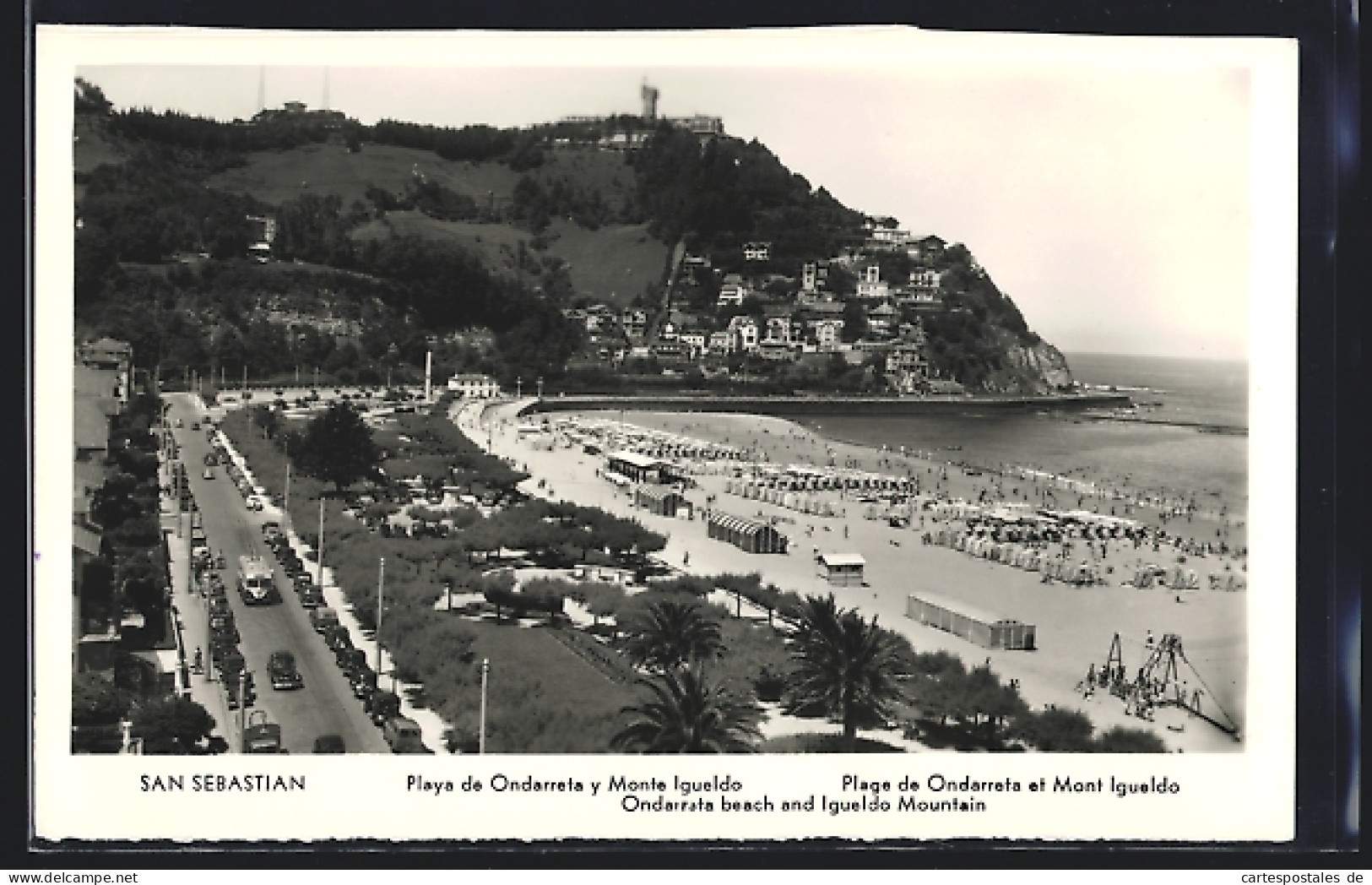 Postal San Sebastian, Playa De Ondarreta Y Monte Igueldo  - Guipúzcoa (San Sebastián)