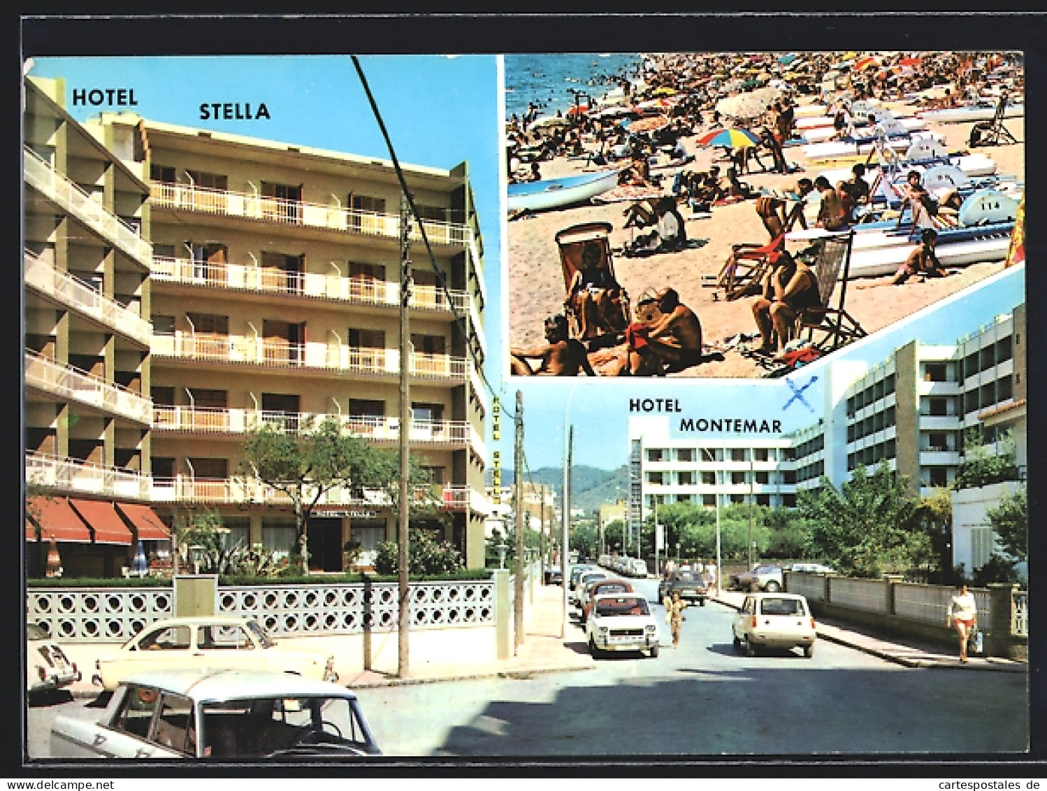 Postal Pineda De Mar, Calle Puntaires, Hotel Stella, Hotel Montemar  - Autres & Non Classés