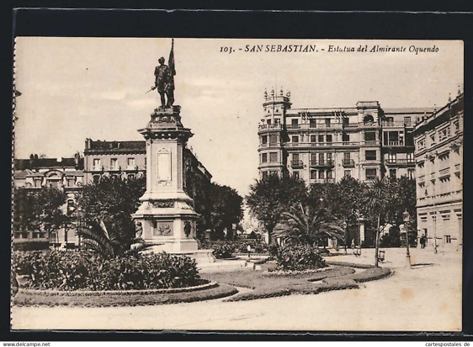 Postal San Sebastian, Estatua Del Almirante Oquendo  - Guipúzcoa (San Sebastián)