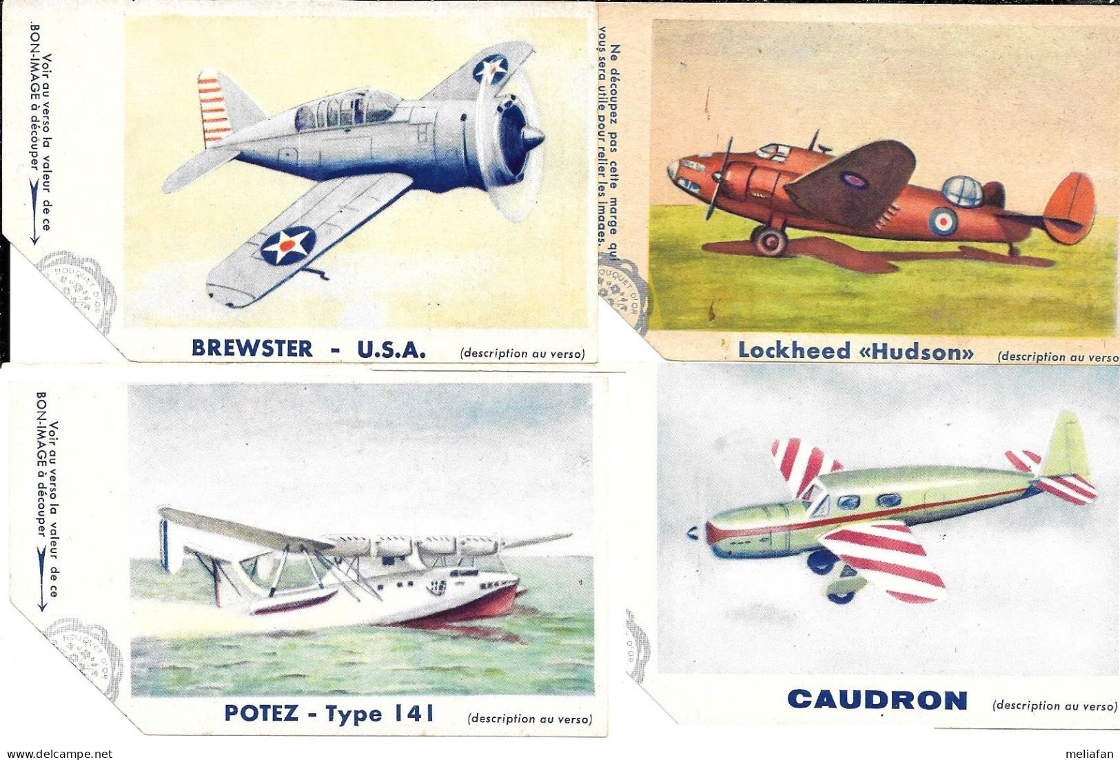 CV61 - IMAGES BOUQUET D'OR - CAUDRON 620 SIMOUN - POTEZ 141- BREWSTER BUFFALO - LOCKHEED HUDSON - Other & Unclassified