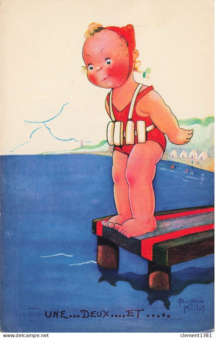 Illustrateur Illustration Beatrice MALLET Une Deux Et ... Petite Fille Natation Baignade - Mallet, B.