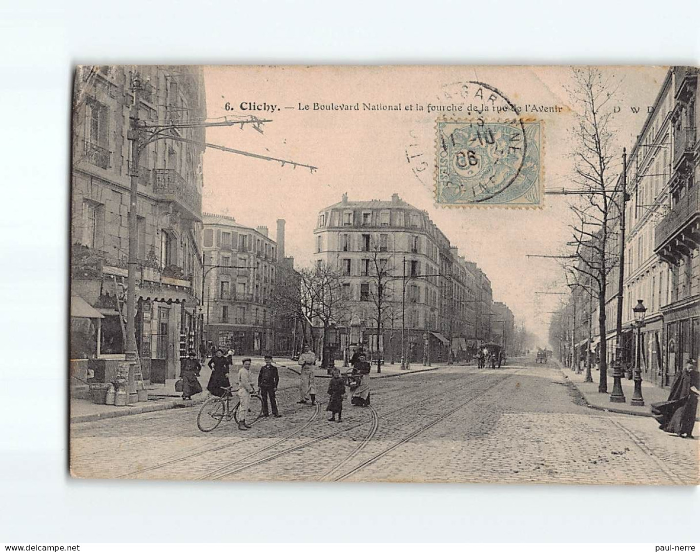 CLICHY : Le Boulevard National Et La Fourche De La Rue De L'Avenir - état - Clichy