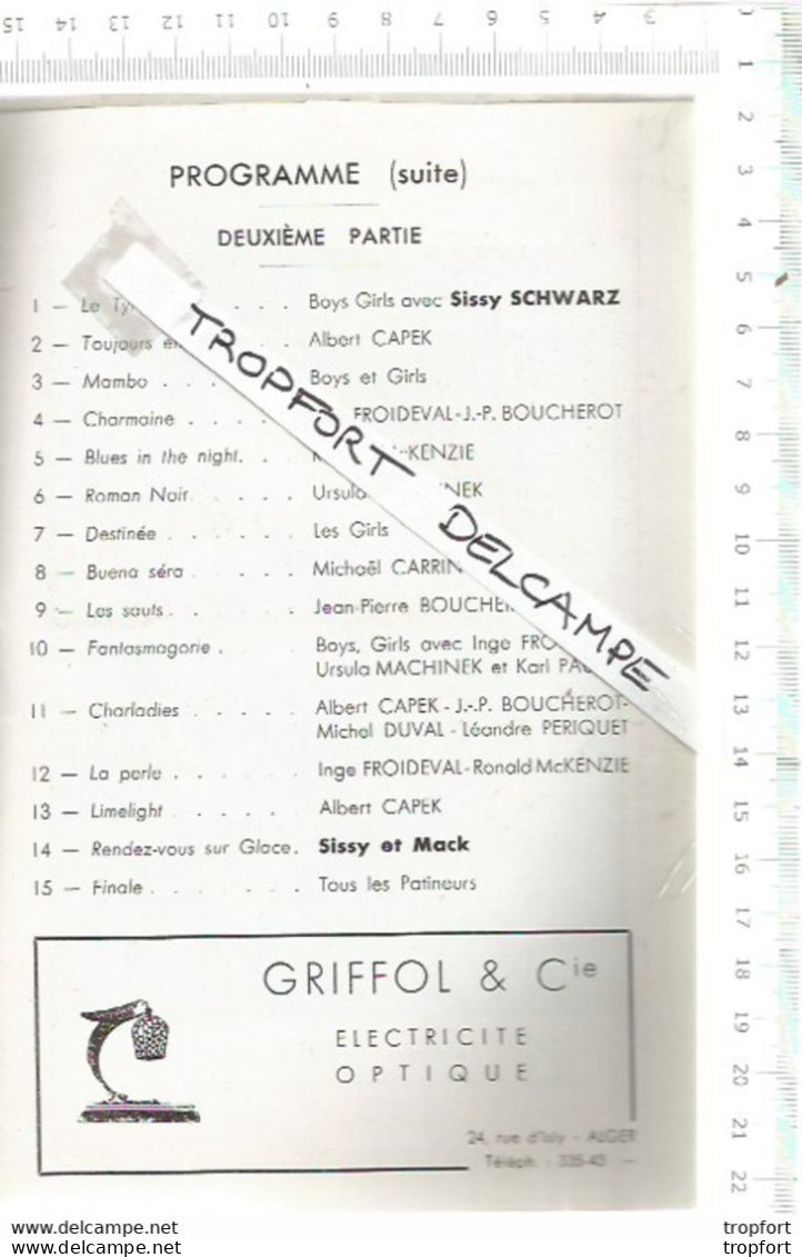 XW // Vintage French Old Program // rare programme Féerie sur glace 1959 // Alger Algérie Carrington Schwarz