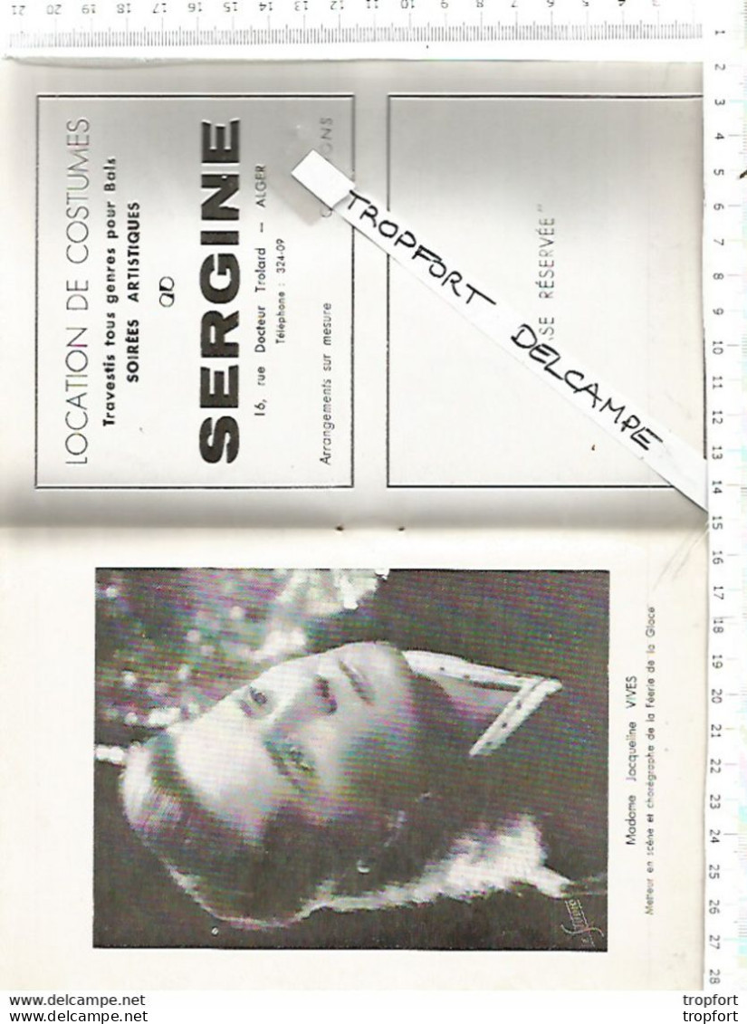 XW // Vintage French Old Program // rare programme Féerie sur glace 1959 // Alger Algérie Carrington Schwarz