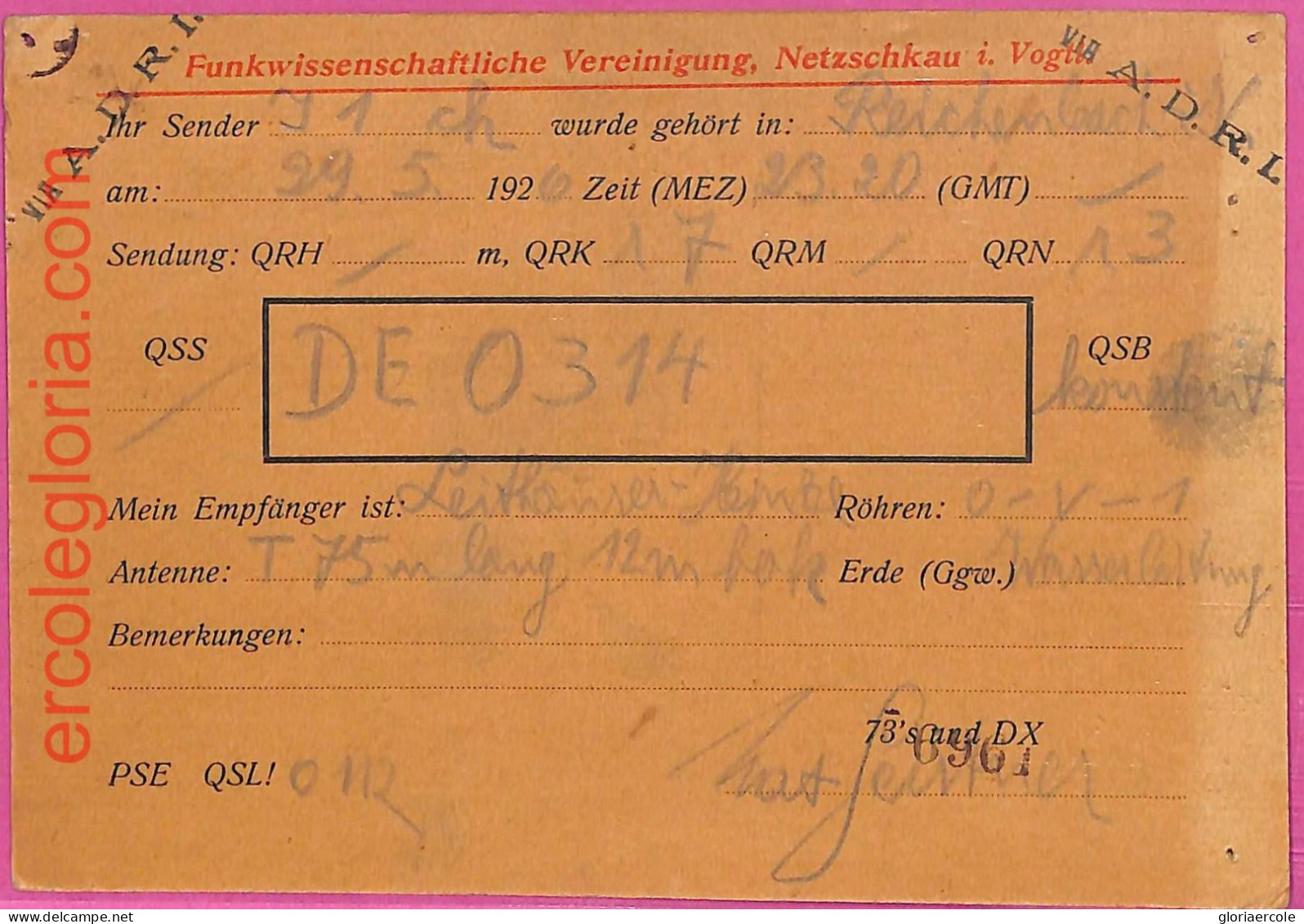 Af8285 - Deutschland GERMANY - RADIO CARD - Netzschau - 1926 - Radio
