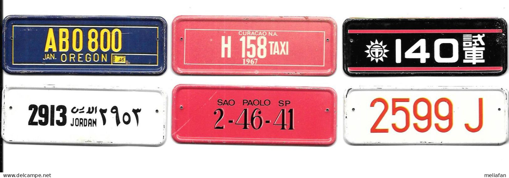 GF2325 - MINI PLAQUES MARCASSOU - BELGIQUE - BRESIL - CHINE - CURACAO - JORDANIE - OREGON - Cars