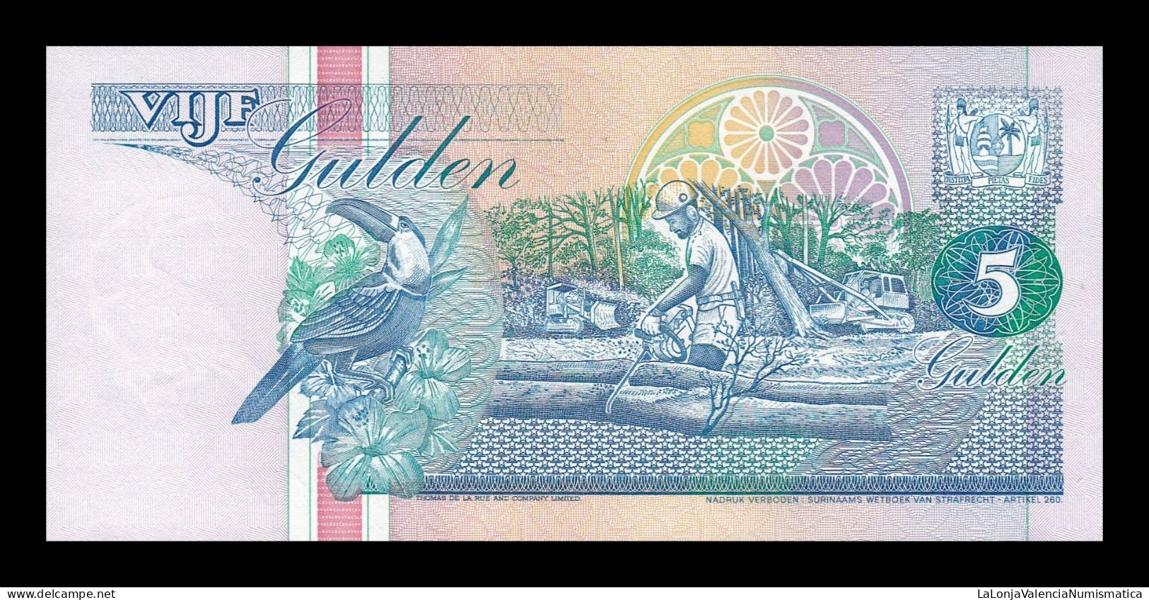 Surinam Suriname 5 Gulden 1991 Pick 136a Sc Unc - Suriname