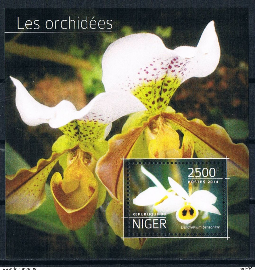 Bloc Sheet Fleurs Orchidées Flowers Orchids  Neuf  MNH **  Niger 2014 - Orchidées