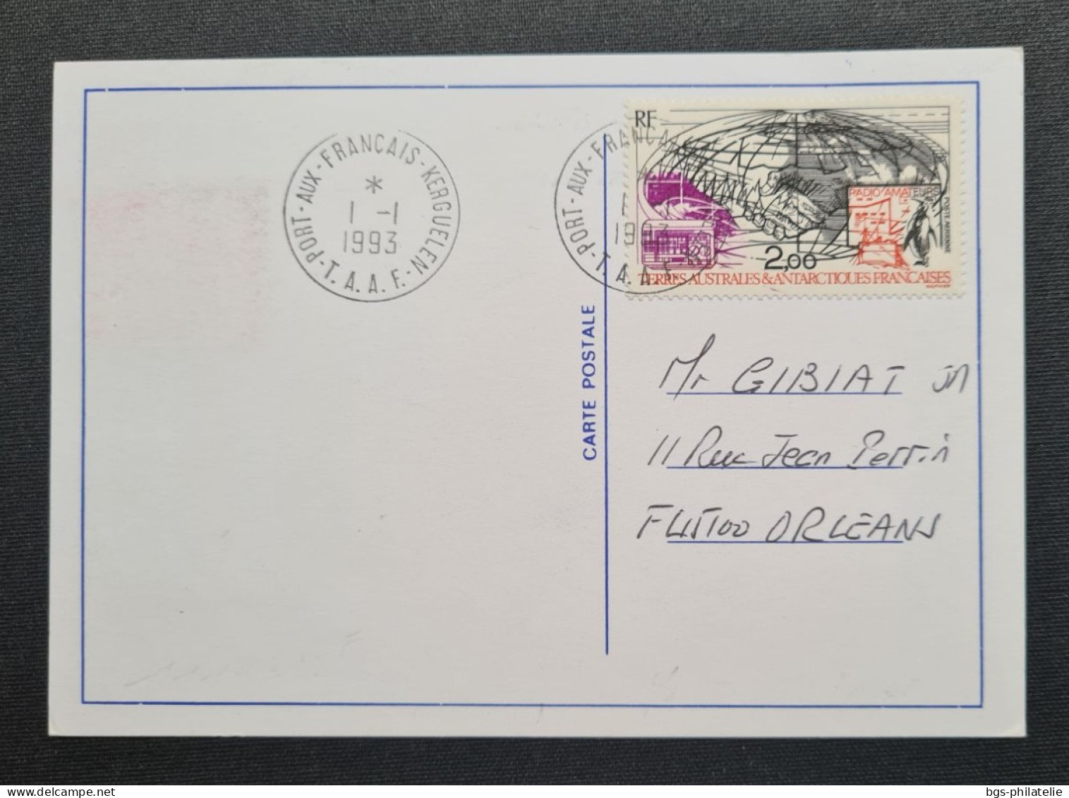 TAAF, Timbres Numéros 171, 172 Et PA 125 Au Verso Oblitérés De Kerguelen Le 1/1/1993. - Briefe U. Dokumente