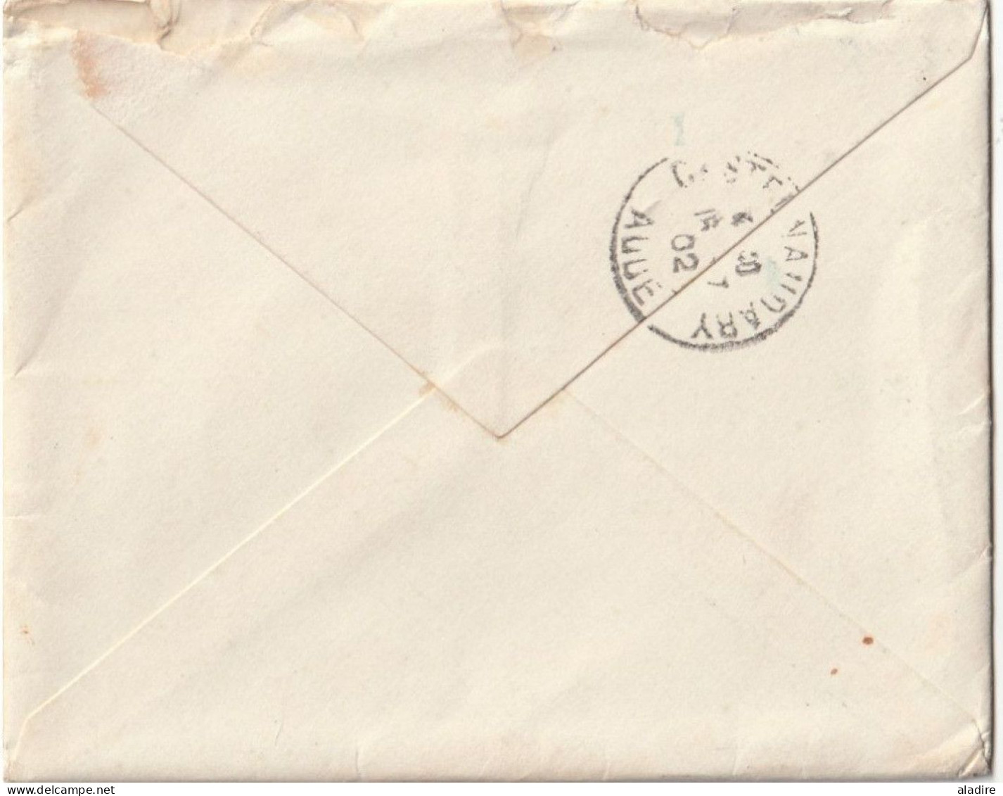 1902 - Etat Major Des Troupes De L'Indochine . Corr. D. Armée - Enveloppe Et Lettre De 6 P De Hanoi Vers Castelnaudary - Briefe U. Dokumente
