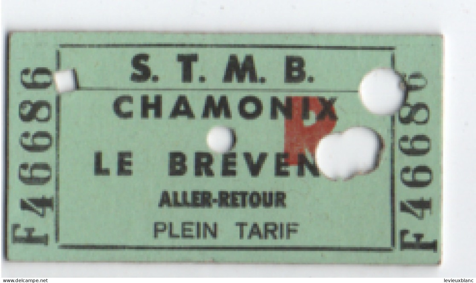 Ticket De Téléférique Ancien / STMB/ CHAMONIX   - Le BREVENT / Aller -Retour/Mai 1990         TCK272 - Eisenbahnverkehr