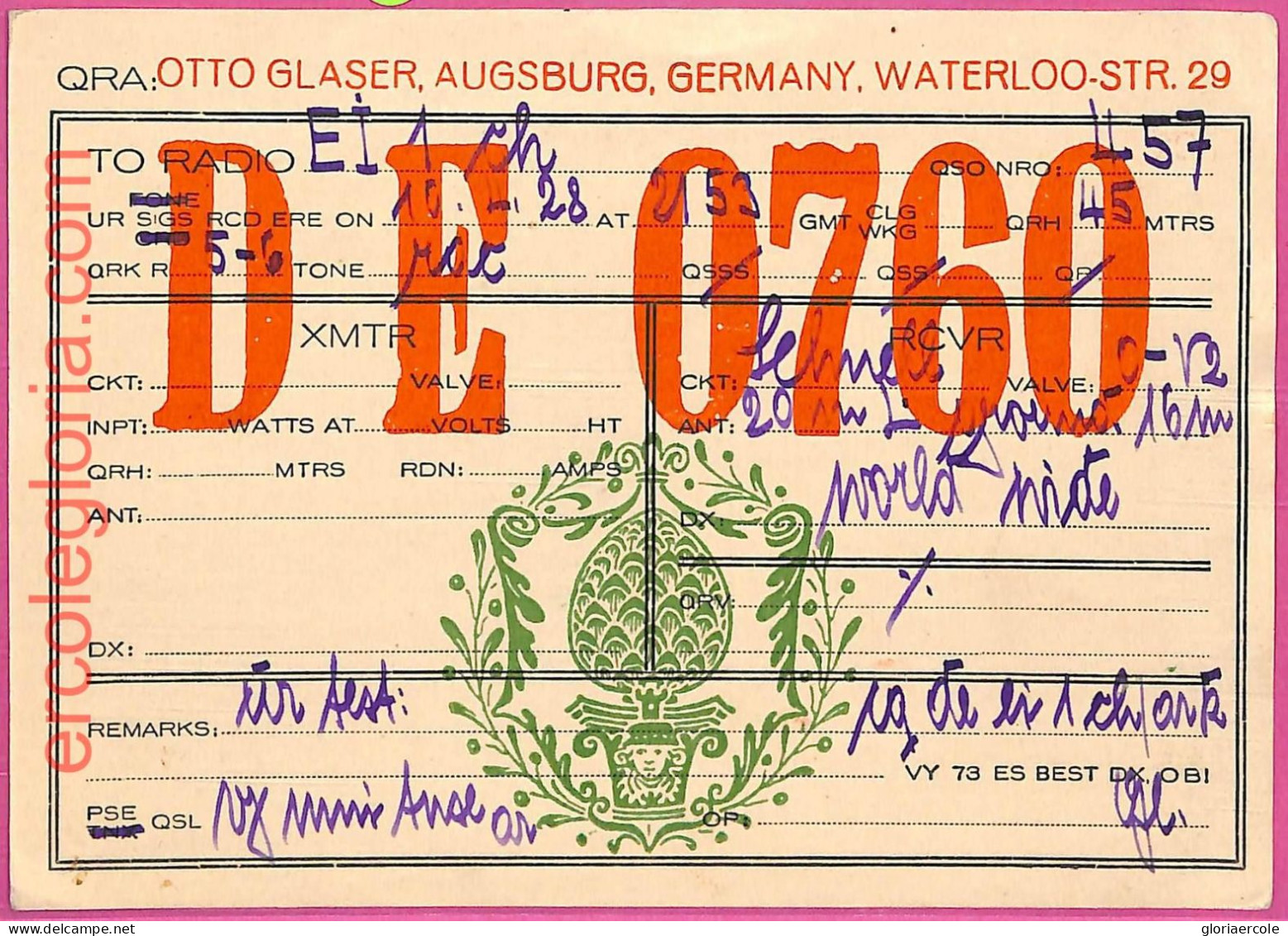 Af8673 - Deutschland GERMANY - Radio CARD - Augsburg - 1928 - Radio