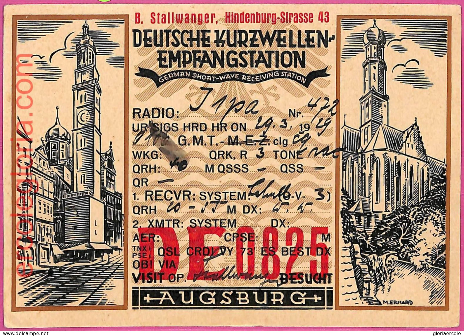 Af8683 - Deutschland GERMANY - RADIO CARD - Augsburg - 1929 - Radio