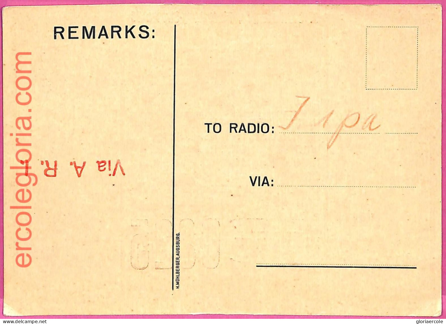 Af8683 - Deutschland GERMANY - RADIO CARD - Augsburg - 1929 - Radio