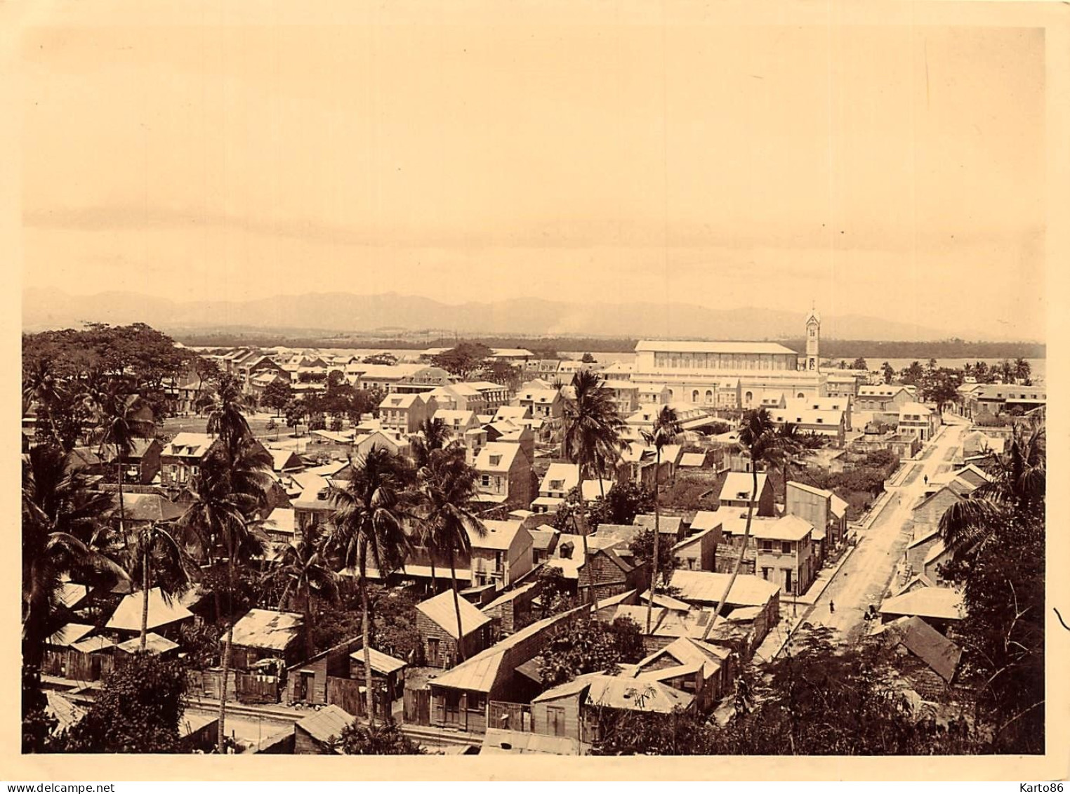 Pointe à Pitre , Guadeloupe * Vue Générale * RARE Grande Photo Ancienne Circa 1890/1910 * 17.8x13cm - Pointe A Pitre