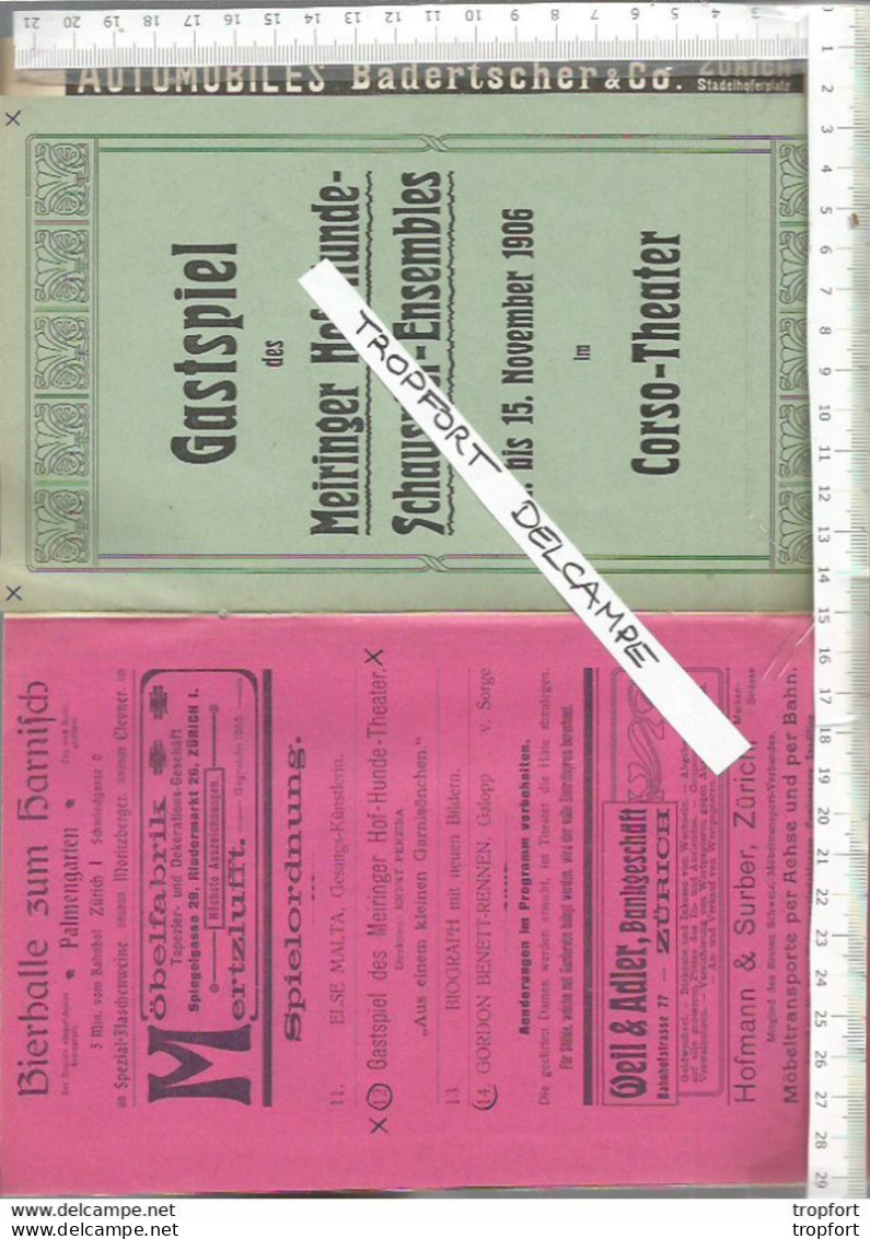 RU // Vintage // Programme Théâtre CORSO THEATER Cirque Suisse 1906 // Charles CHERBER Illusionniste / PERZINA - Programmes