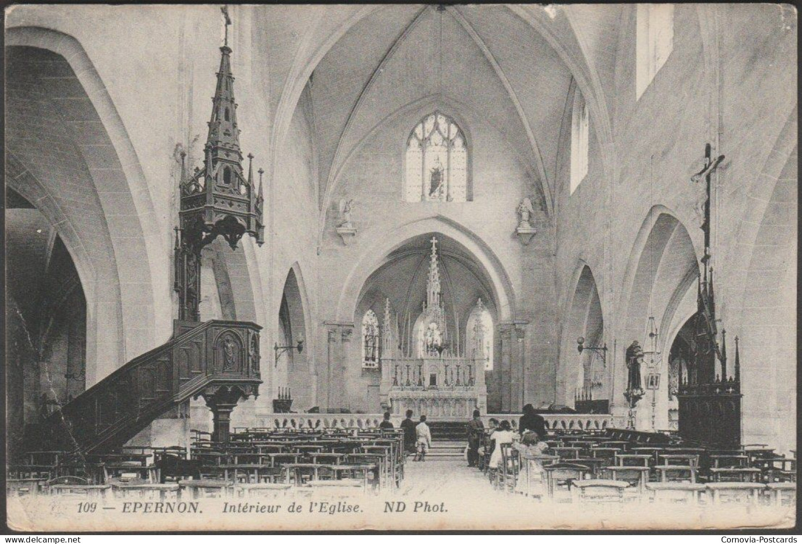 Intérieur De L'Eglise, Epernon, 1912 - Neurdein CPA ND109 - Epernon