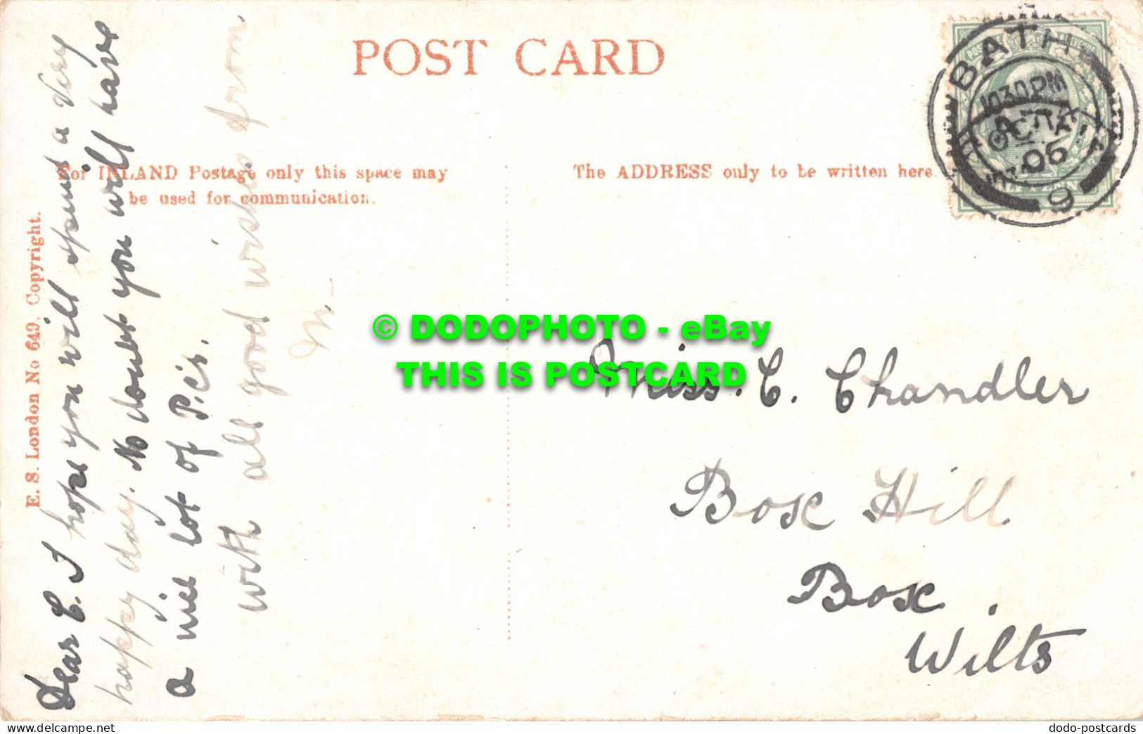 R547028 Bassett Monument On Carn Brae. Redruth. E. S. London. No. 649. 1906 - Autres & Non Classés