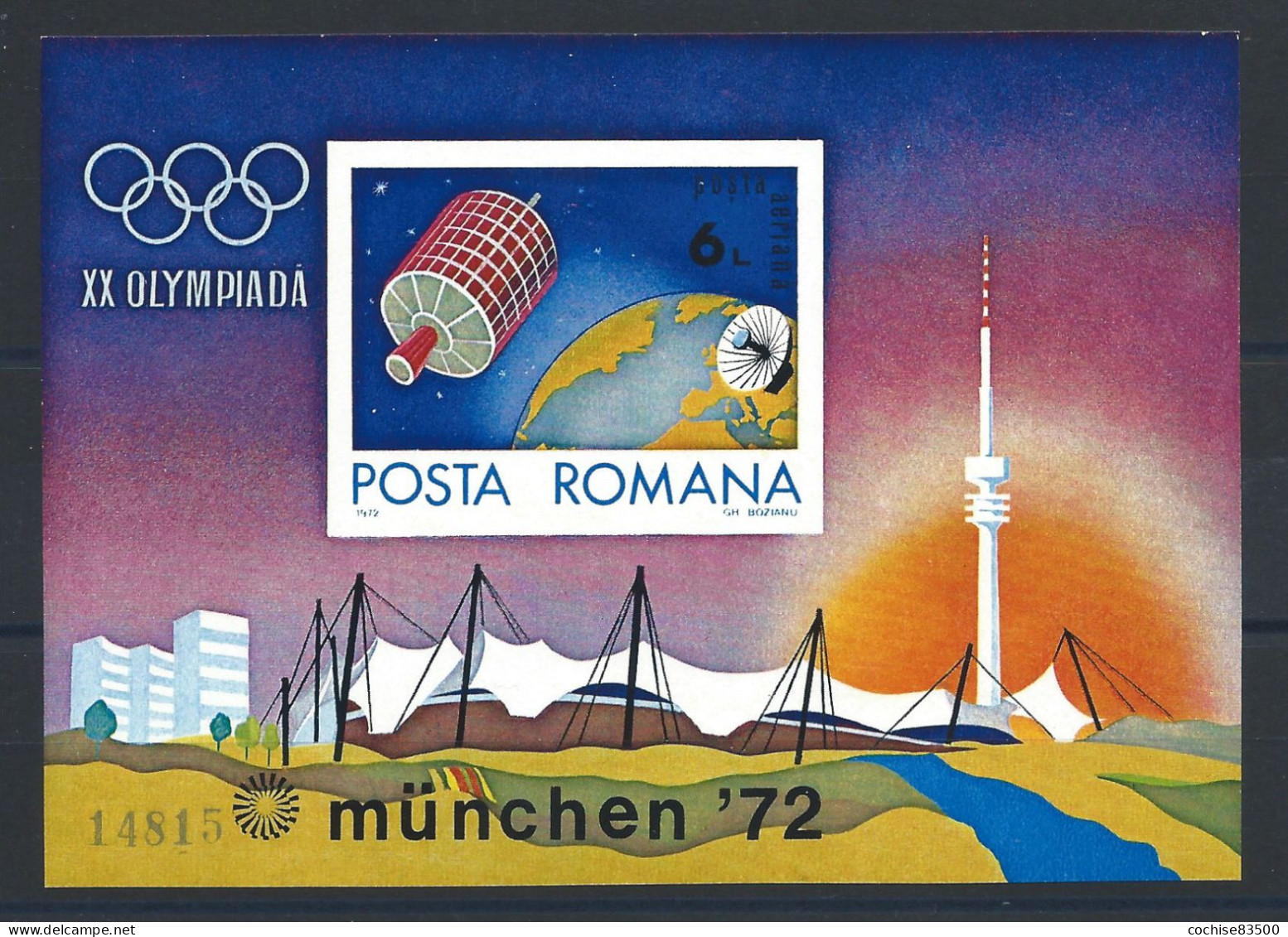 Roumanie Bloc N°99** (MNH) 1972 - J.O De Munich - Blocks & Kleinbögen