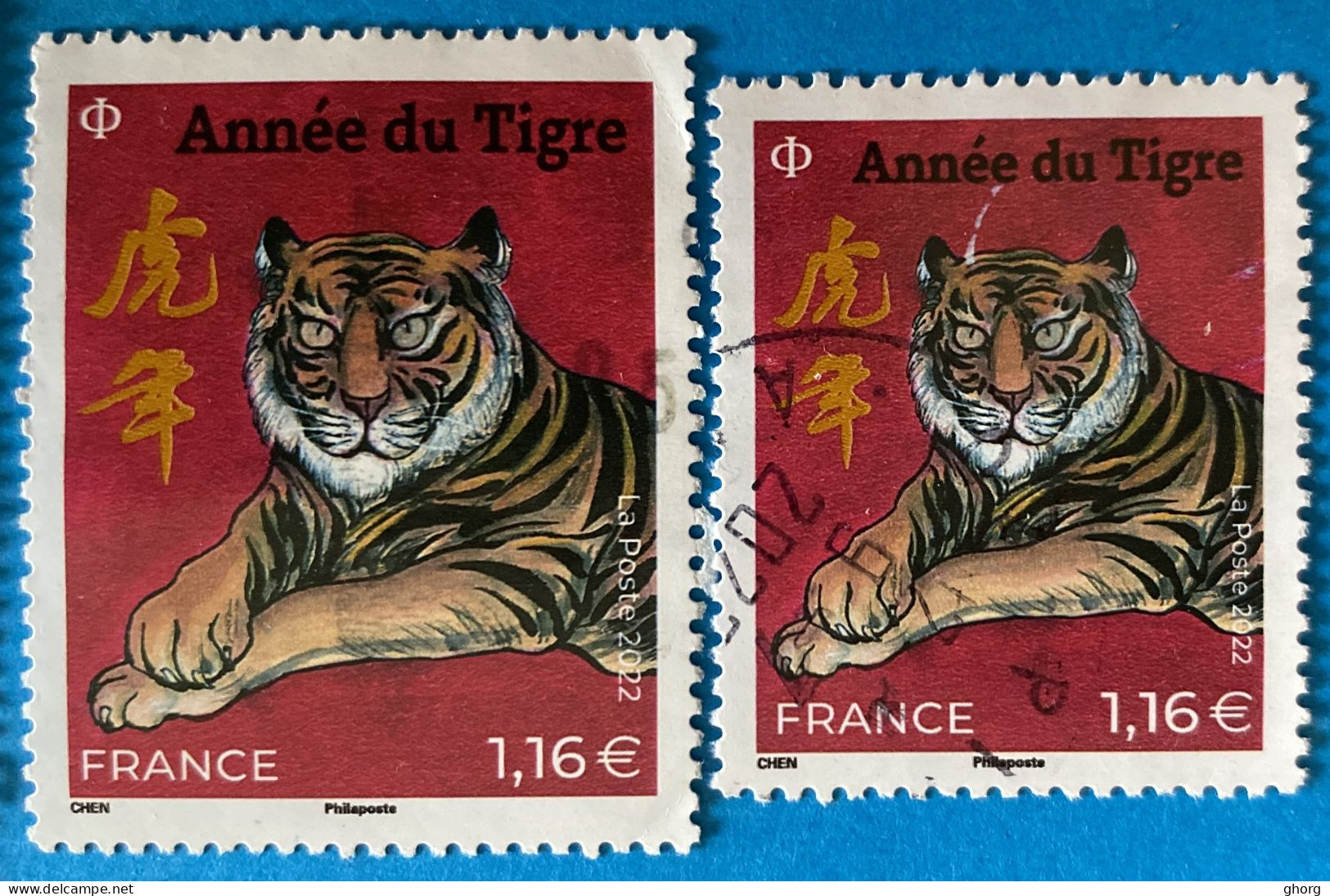 France 2022 : Année Lunaire Chinoise Du Tigre N° 5548 à 5549 Oblitéré - Oblitérés