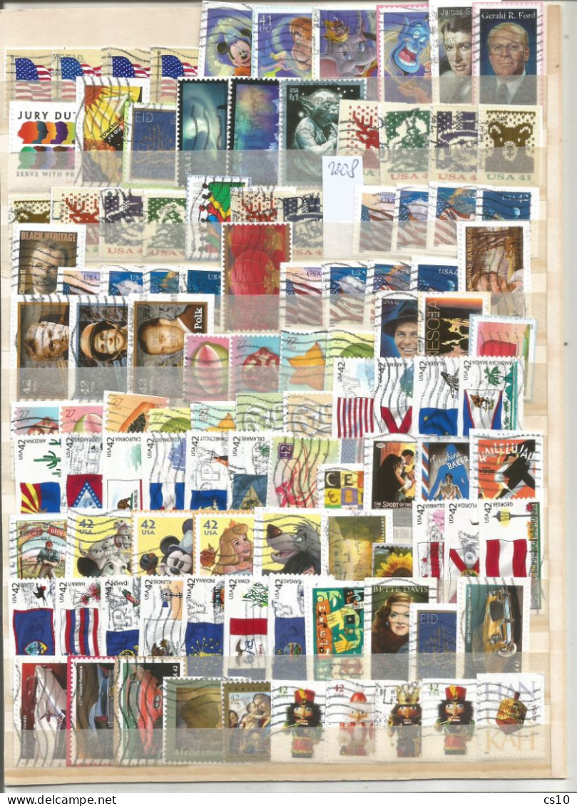 USA PRE-Forever Kiloware Year 2001 To 2010 Selection Stamps Of The Decade ON-PIECE In 505 Pcs USED - ALL DIFFERENT - Annate Complete