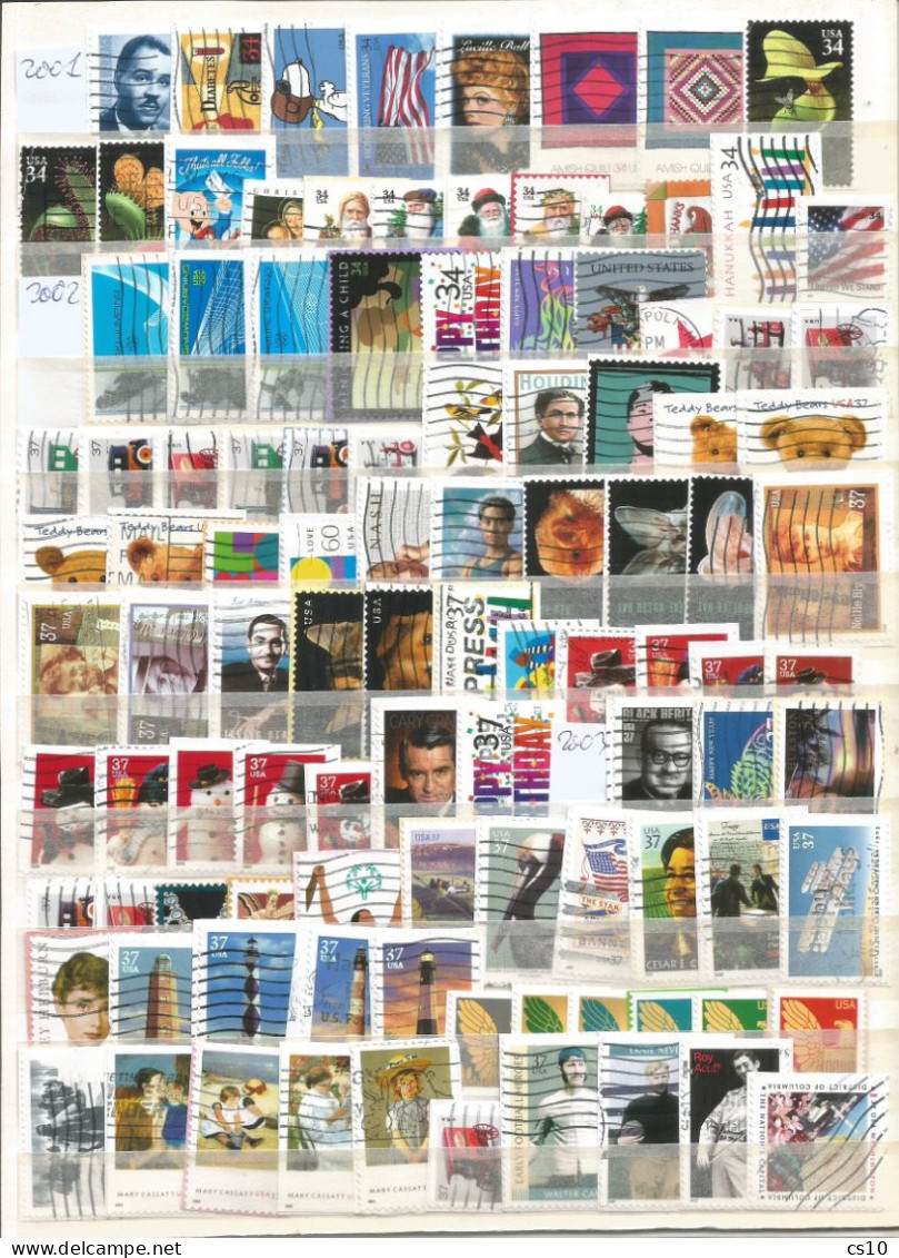 USA PRE-Forever Kiloware Year 2001 To 2010 Selection Stamps Of The Decade ON-PIECE In 505 Pcs USED - ALL DIFFERENT - Full Years