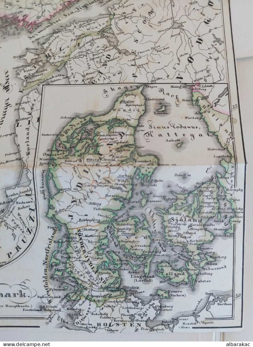 ANTIQUE HISTORICAL MAP SCANDINAVIA CALMARISCHEN UNION 1397 DENMARK - Stiche & Gravuren