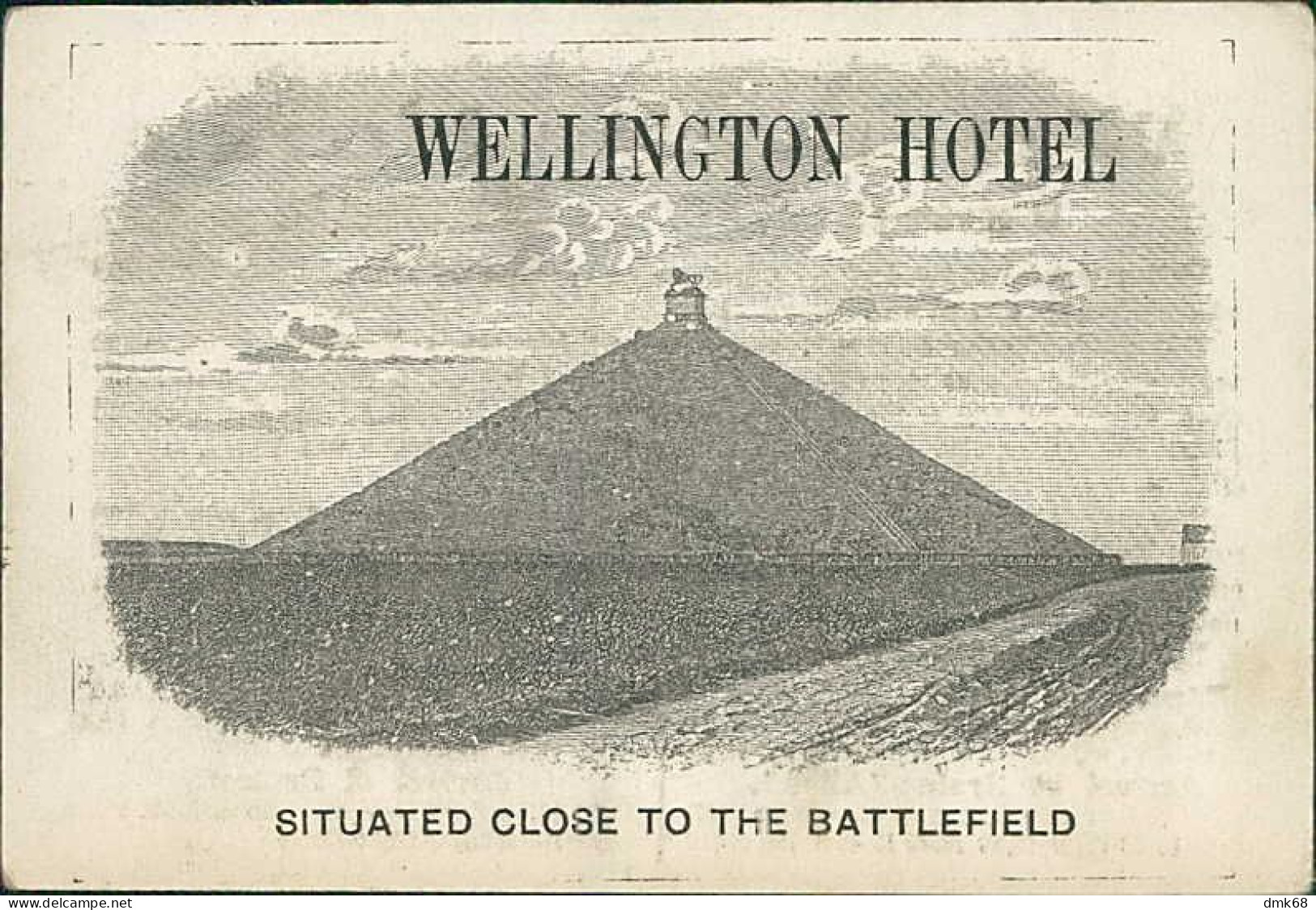 WATERLOO - WELLINGTON HOTEL - IN CENTRE OF BATTLEFIELD OF WATERLOO - ADVERTISING CARD ( CM13,5/ CM 9 ) 1890s (18336) - Pubblicitari