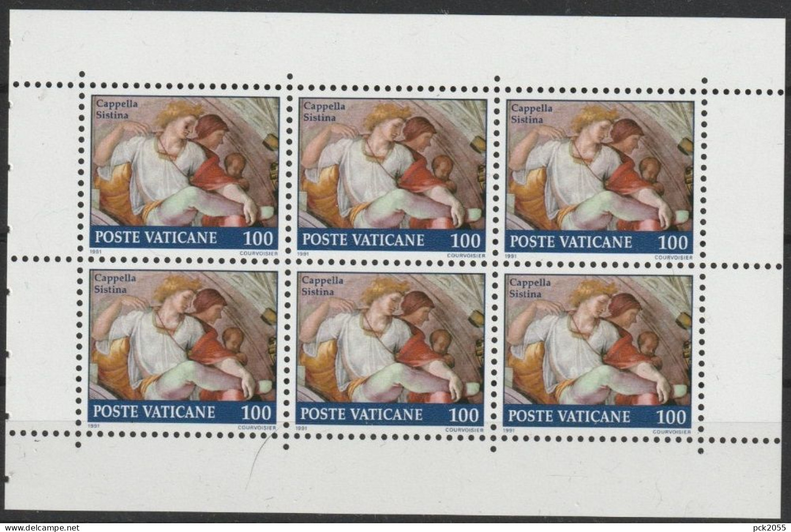 Vatikan 1991 Mi-Nr. H-Blatt 2 Mit 6x1024** Postfrisch  Restaurierung Der Sixtinischen Kapelle  ( 56 ) - Unused Stamps