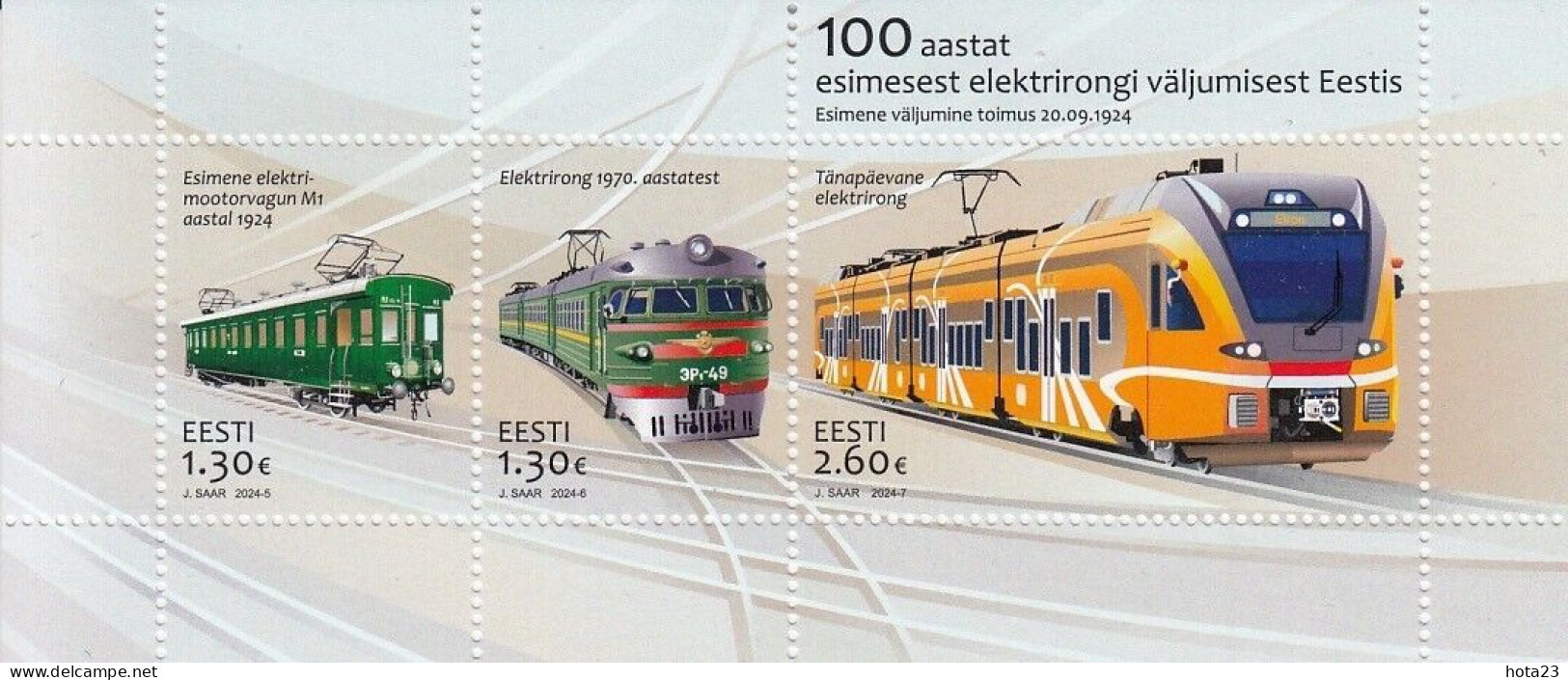 (!) ESTONIA , Estland 2024 - 100 Years Since The First Electric Train Ride  Mnh - Estonie