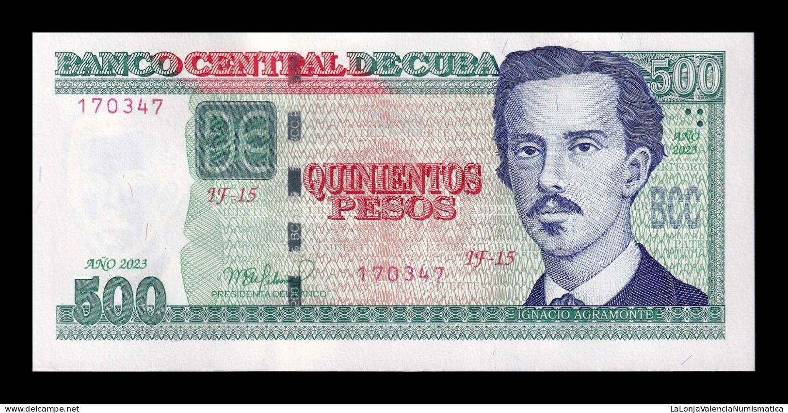 Cuba 500 Pesos Ignacio Agramonte 2023 Pick 131 New Sc- AUnc - Kuba