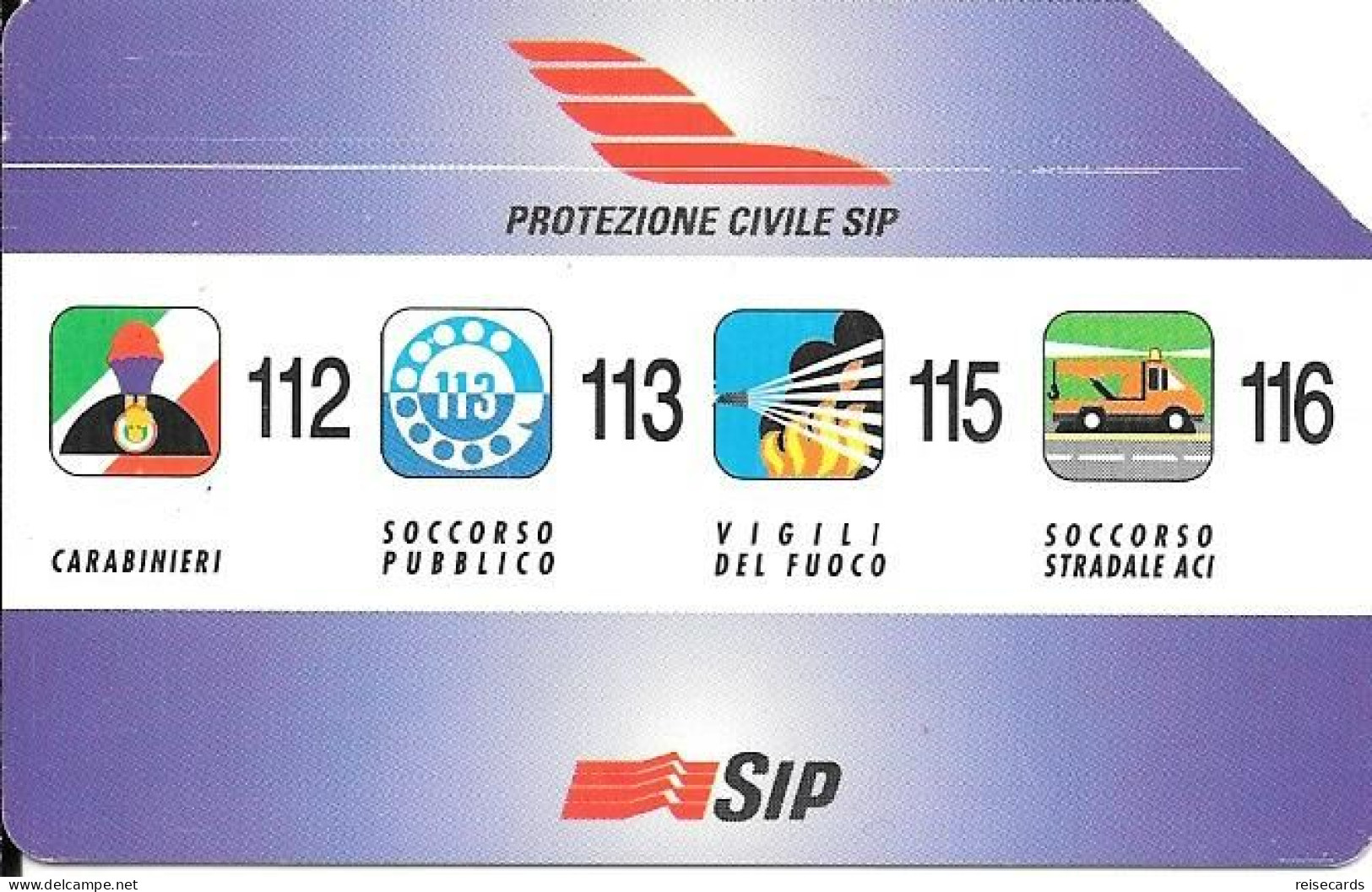 Italy: Telecom Italia SIP - Protezione Civile - Openbare Reclame