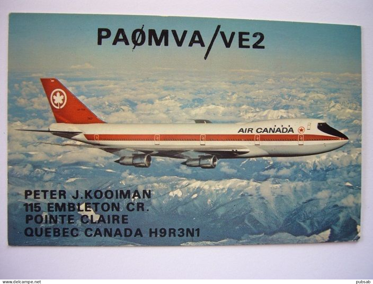 Avion / Airplane / AIR CANADA / Boeing B 747 / Airline Issue / Carte QSL - 1946-....: Modern Era