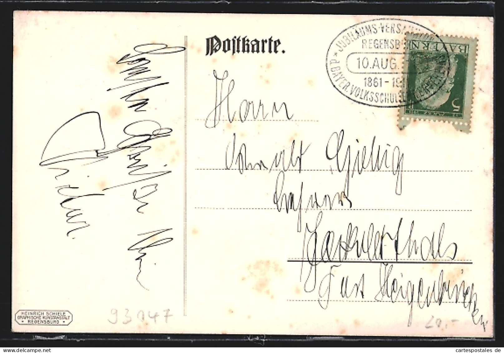 Künstler-AK Regensburg, 50. Jähr. Jubiläumsfeier Und 18. Hauptversammlung Des Bayer. Lehrervereins 1911, Festhalle  - Regensburg